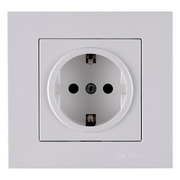 Arvia Electric Karen Beyaz Topraklı Priz Mdl+Kpk Arvia Electric Karen Beyaz Topraklı Priz Mdl+Kpk