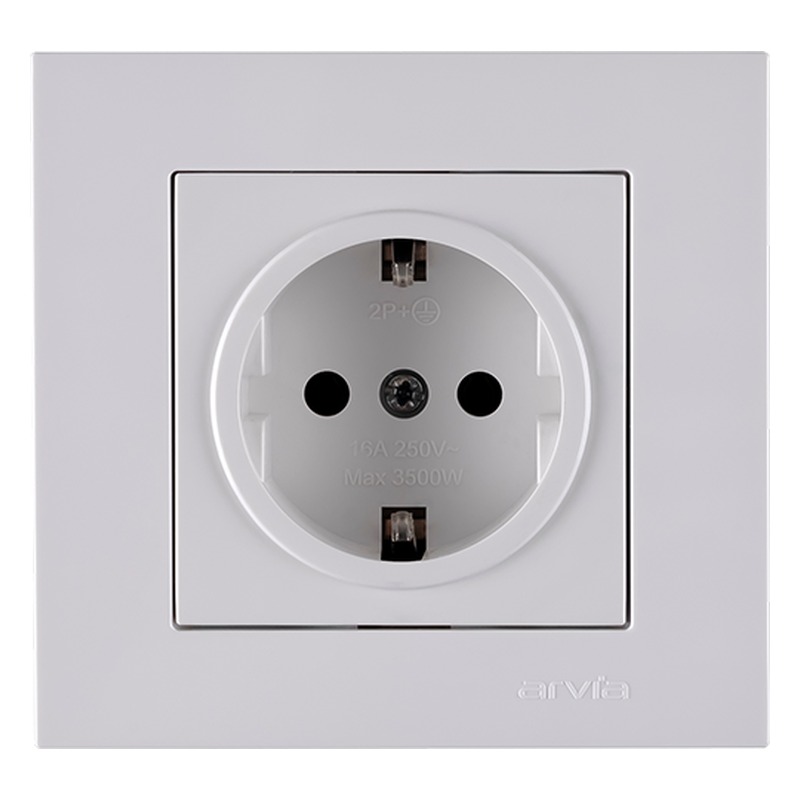 Arvia Electric Karen Beyaz Topraklı Priz Mdl+Kpk Arvia Electric Karen Beyaz Topraklı Priz Mdl+Kpk