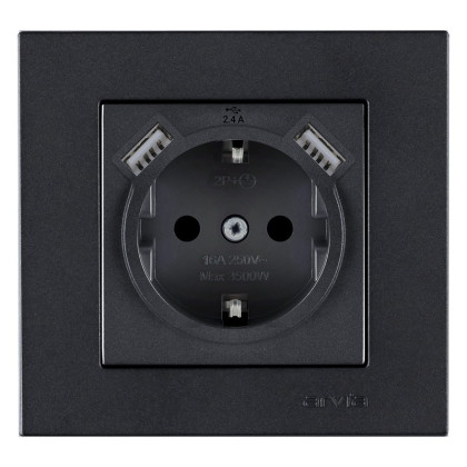 Arvia Electric USB + Type C Şarjlı Ç. K. Topraklı Priz V-2.4A Mdl+Kpk FÜME