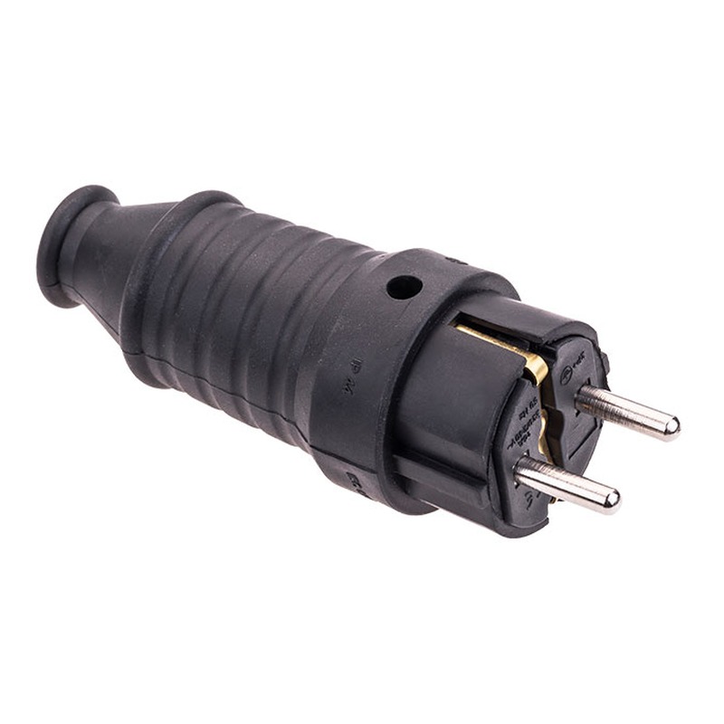 Byes IP44 1/16A. 220V KAUÇUK DÜZ FİŞ