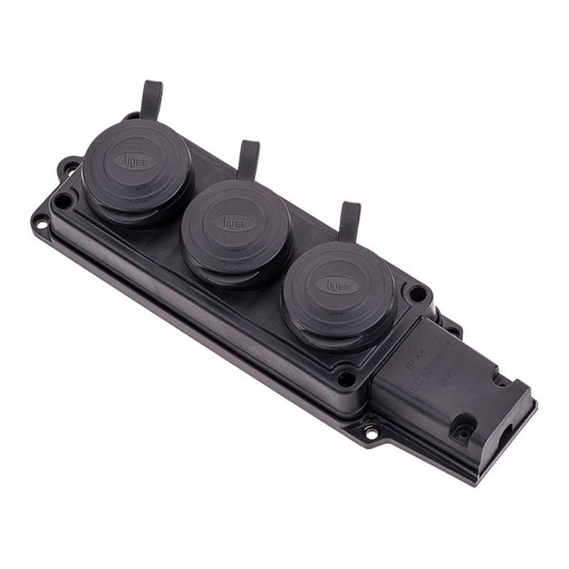 Byes IP44 1/16A. 220V KAUÇUK 3 LÜ GRUP PRİZ Byes IP44 1/16A. 220V KAUÇUK 3 LÜ GRUP PRİZ