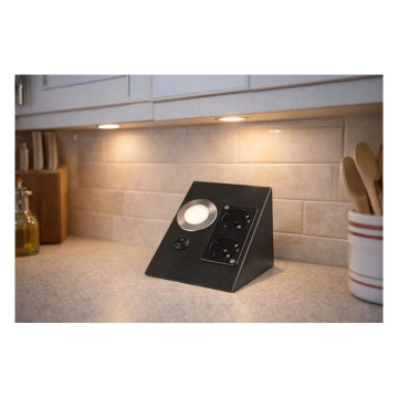 CATA CT-5110B Ledli Üçgen Spot Siyah Kasa Çift Prizli Beyaz Işık