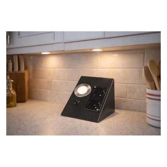 CATA CT-5110B Ledli Üçgen Spot Siyah Kasa Çift Prizli Beyaz Işık
