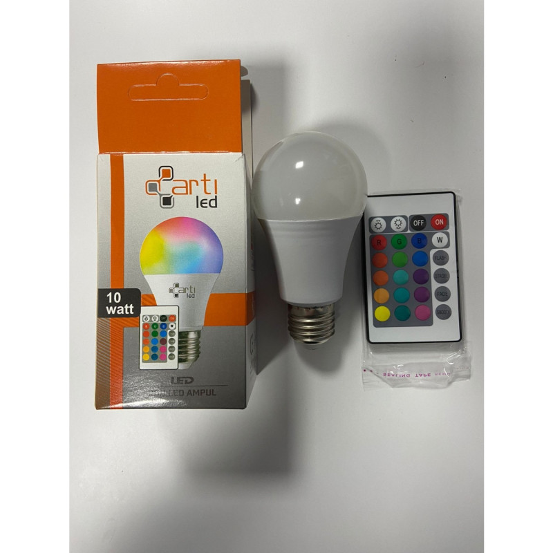 Artı Led Rgb Led Ampul - Renkli Kumandalı Ampul