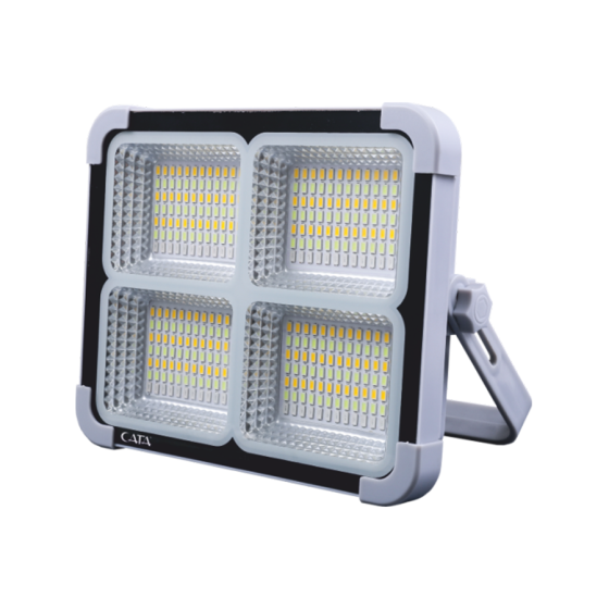 Cata 200W Taşınabilir Şarjlı Led Solar Projektör 6400K Beyaz - Güneş Enerjili Led Projektör CT-4698