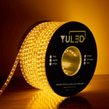 1mt Kesimli Silikonlu Dış Mekan 220V Şerit Led (Amber) 