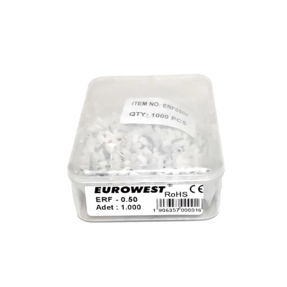 ERF – 0.50- İzoleli Kablo Yüksükleri Fransız Normu 0,50mm Beyaz