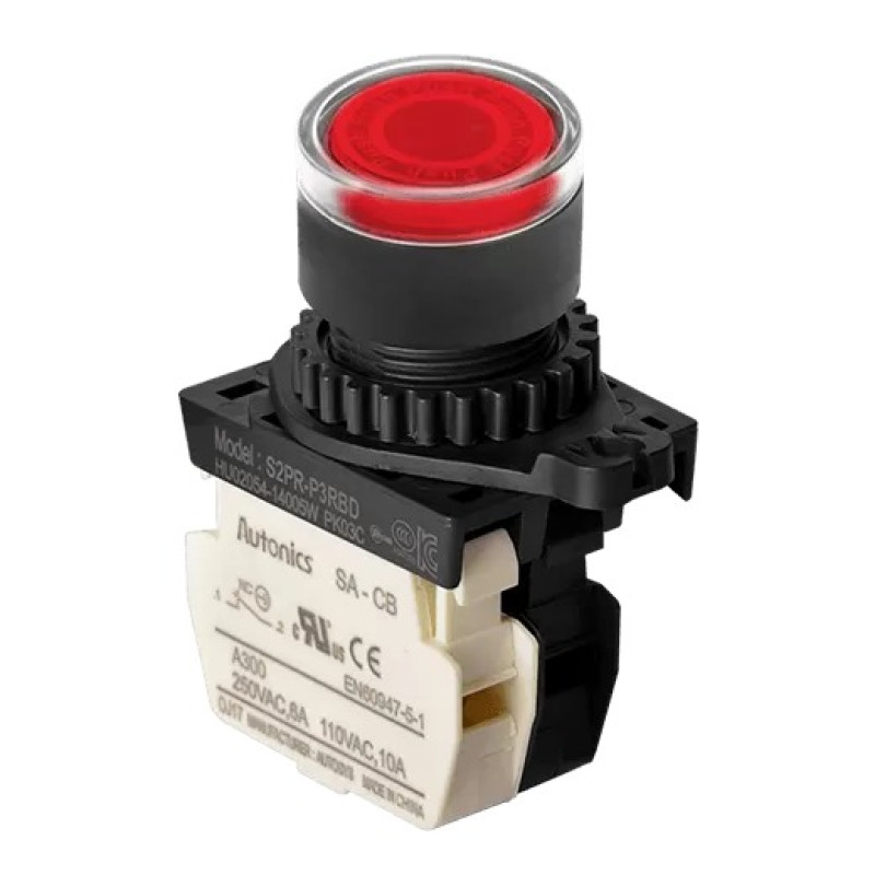 Autonics S2PR-P3RBDM Kırmızı 12-24V AC/DC LED'li Yaylı Buton 1NK Autonics S2PR-P3RBDM Kırmızı 12-24V AC/DC LED'li Yaylı Buton 1NK