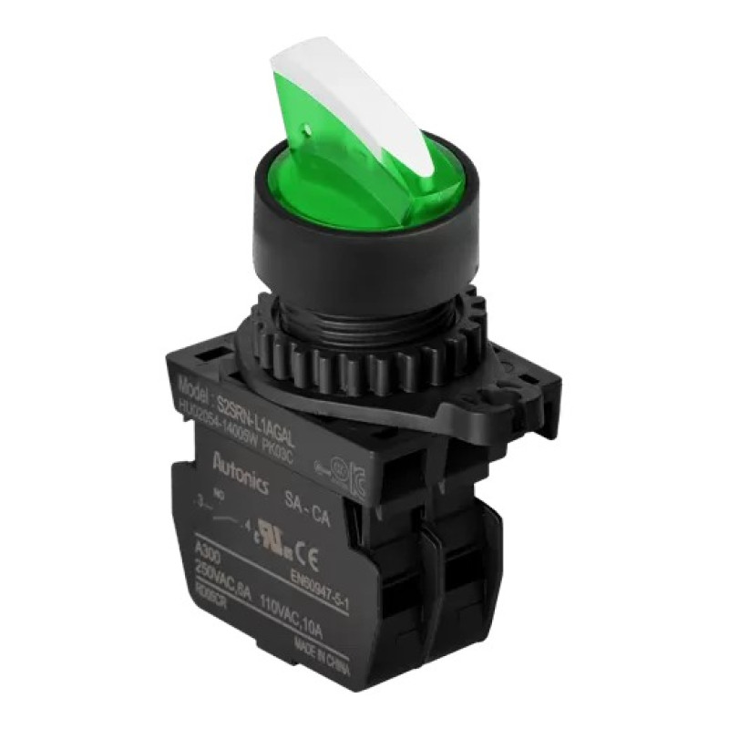 Autonics S2SRN-L3AGADM Yeşil 12-24V AC/DC LED'li 2 Konum Kalıcı Mandal Buton 1NA